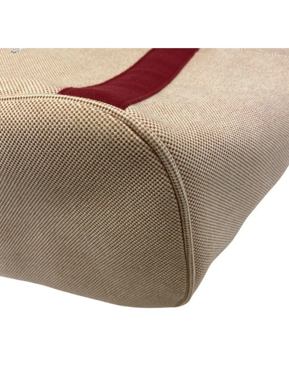 Hermes Cabriole Mothersbag Tote Canvas Toile Ash Bordeaux Beige Light Weight